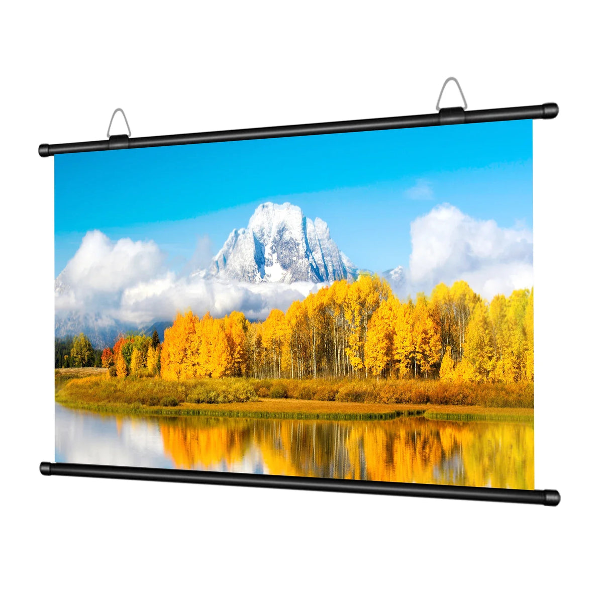Anti-Light Projector Screen 16:9, Thickened HD Wall Mounted Projection Screen, No-Hole Easy Installation, Wrinkle-Resistant Home