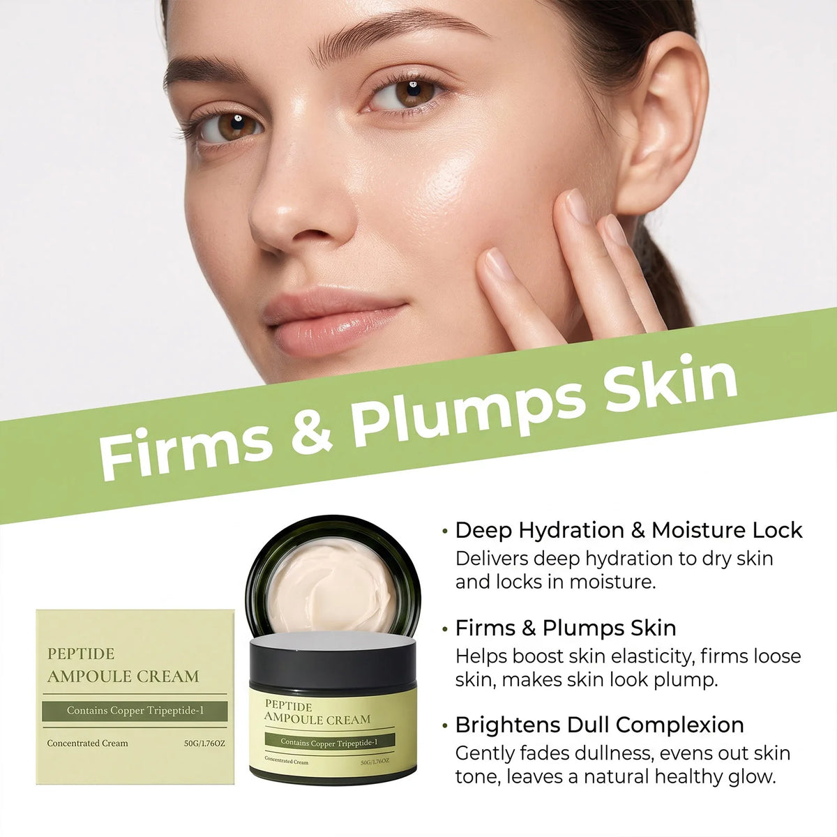 Copper Peptide Moisturizing Cream Nourishing Smooth Radiant Glow Hydrating Soft Silky Anti Aging Cream for Face Body Care