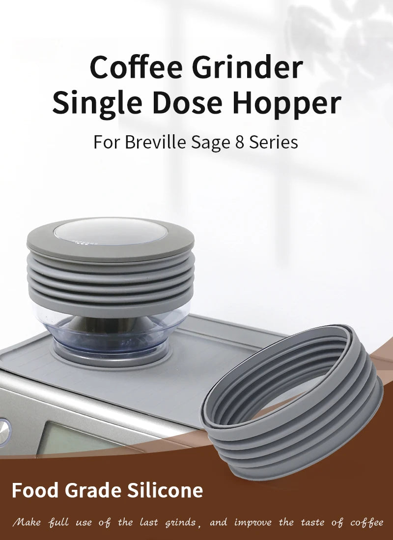 Coffee Beans Grinder Single Dose Hopper For Breville Sage 870 878 8Series Bellows Bin Blowing Espresso Machine Accessories Tools