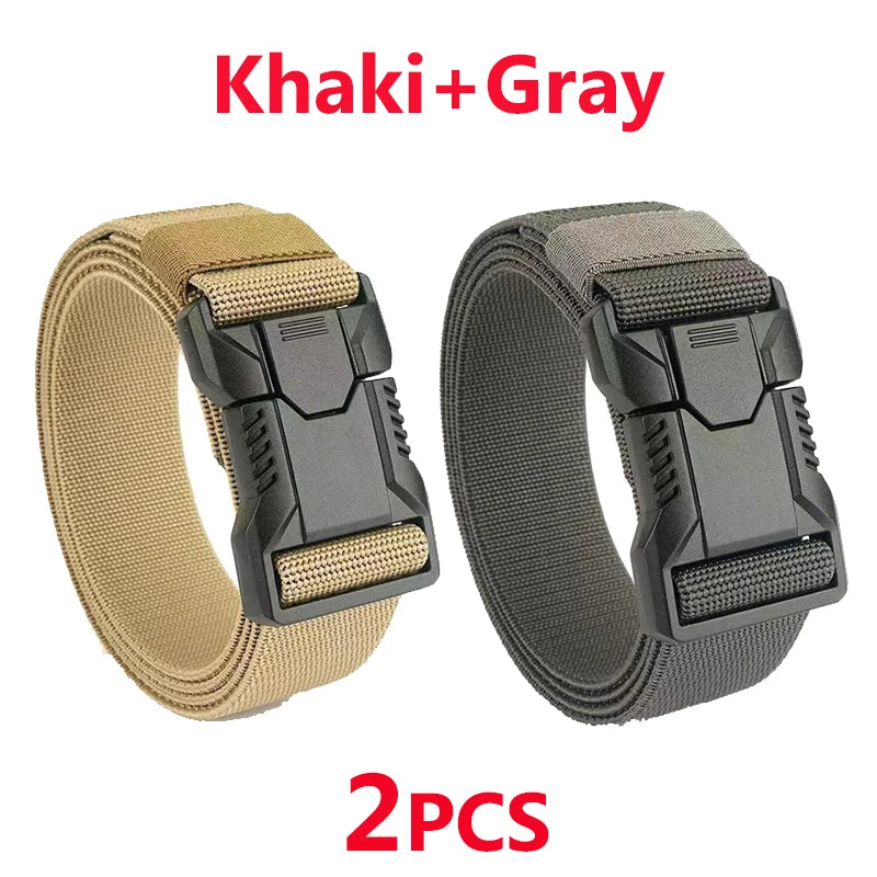 Nylon Tactical Belt Men Automatic Buckle Quick Release Military Belt Outdoor Casual Workwear Training Pants Heavy Duty Web Belt