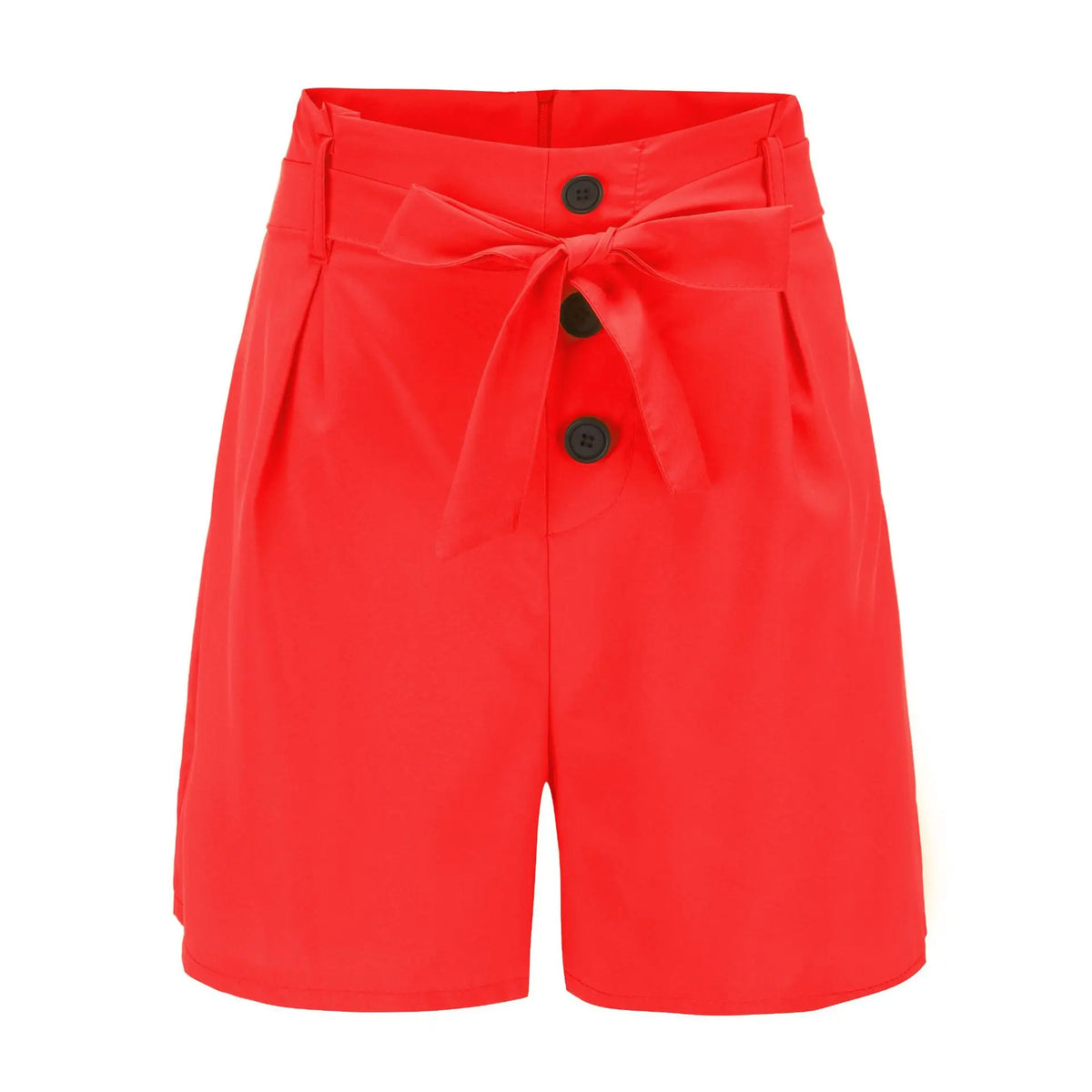 European American Shorts with Belt Slim Fit Fashionable Versatile Sexy High Waisted Beach Style Shorts Single Breasted Decor