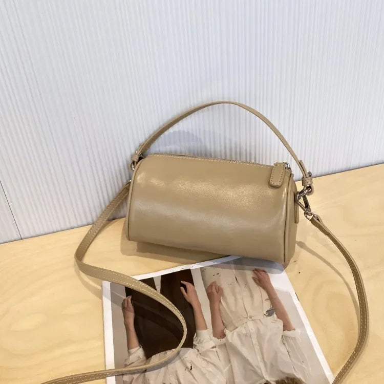 Ladies' Genuine Leather Small Shoulder Bag for Women Crossbody Fashionable Simple and Practical Soft Leather Darling Phone Bag