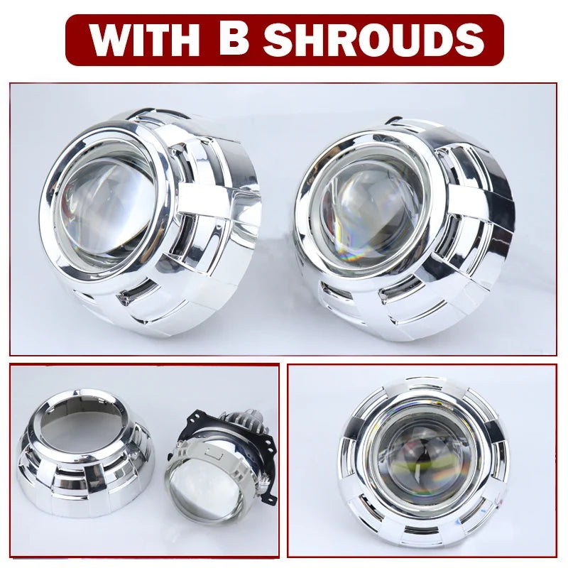 2.5 Inch Car Bi LED Projector Lens 90000LMFor H4 H7 9005 9006 High Low Beam H1 H11 H8 80W Headlights Projector Lights 12V 24V ﻿