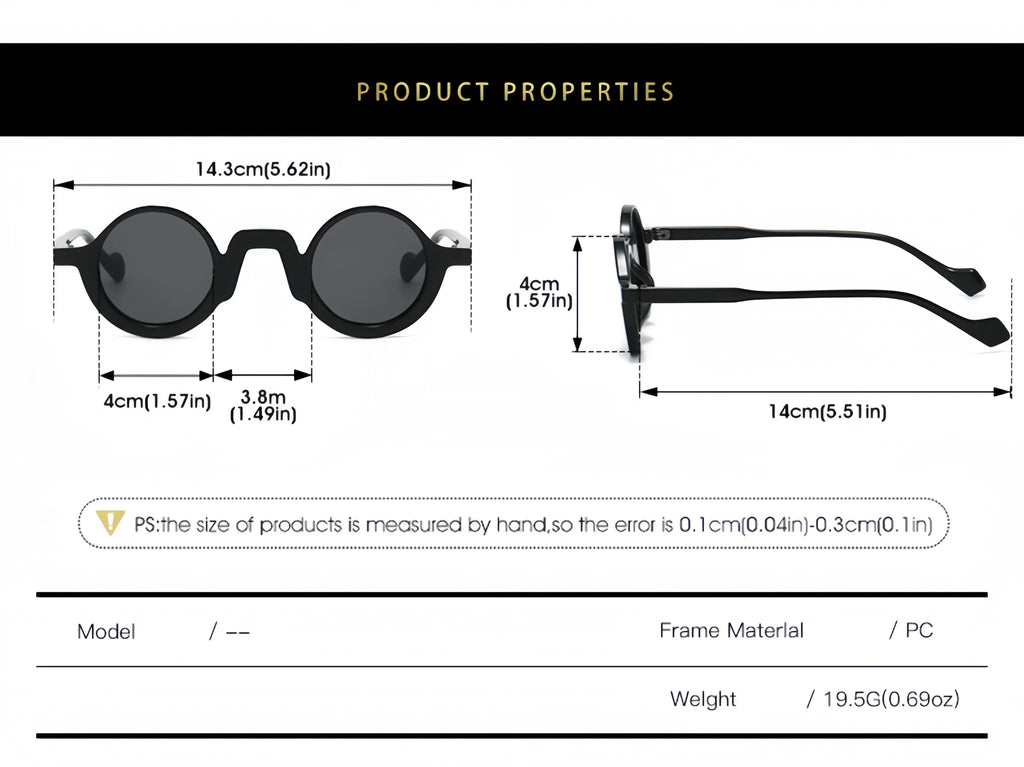 European and American New Retro Round Small-Frame Glasses with a High-End Feel, Unisex Sun Protection and Anti-Uv Sunglasses