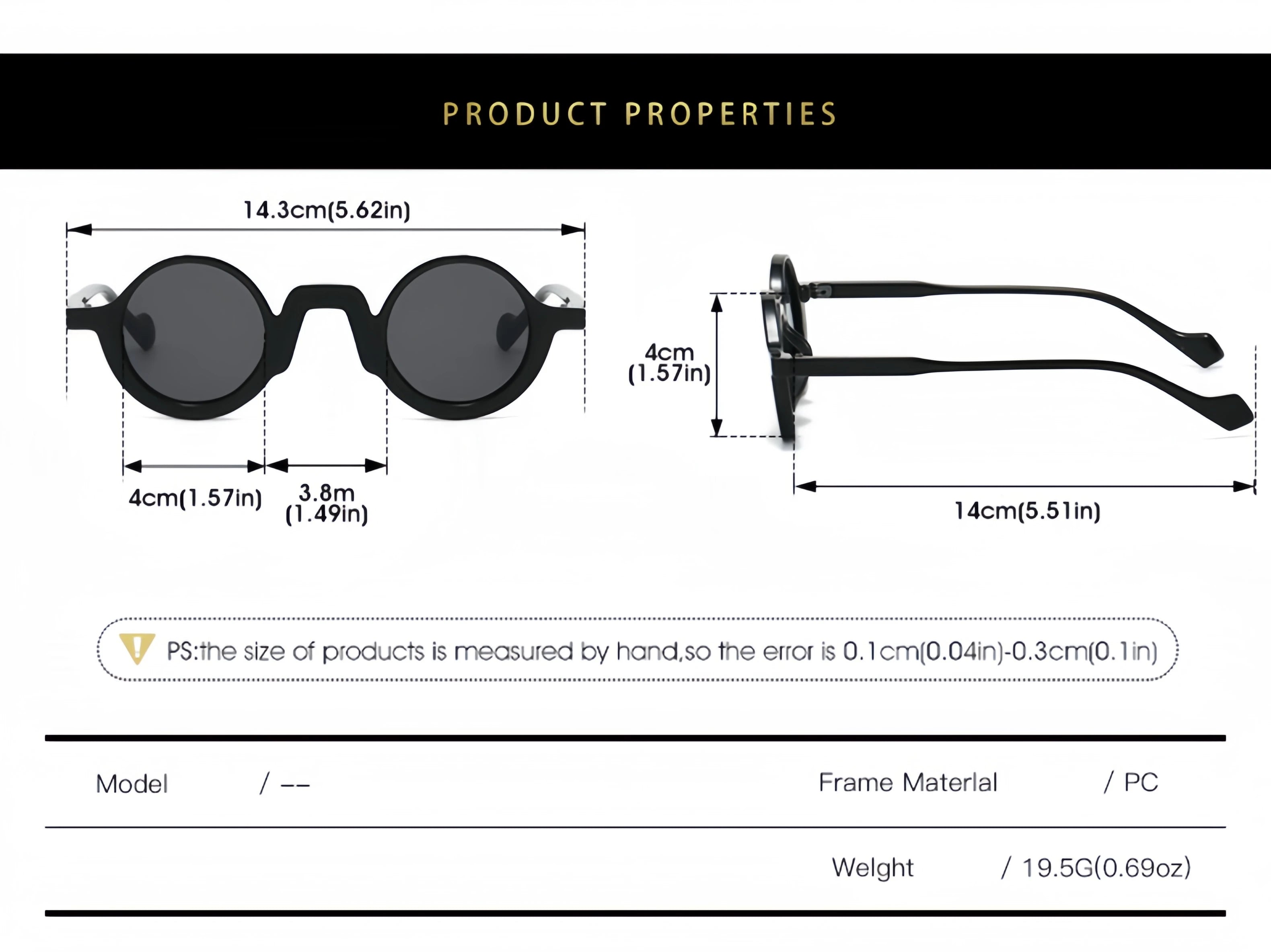 European and American New Retro Round Small-Frame Glasses with a High-End Feel, Unisex Sun Protection and Anti-Uv Sunglasses