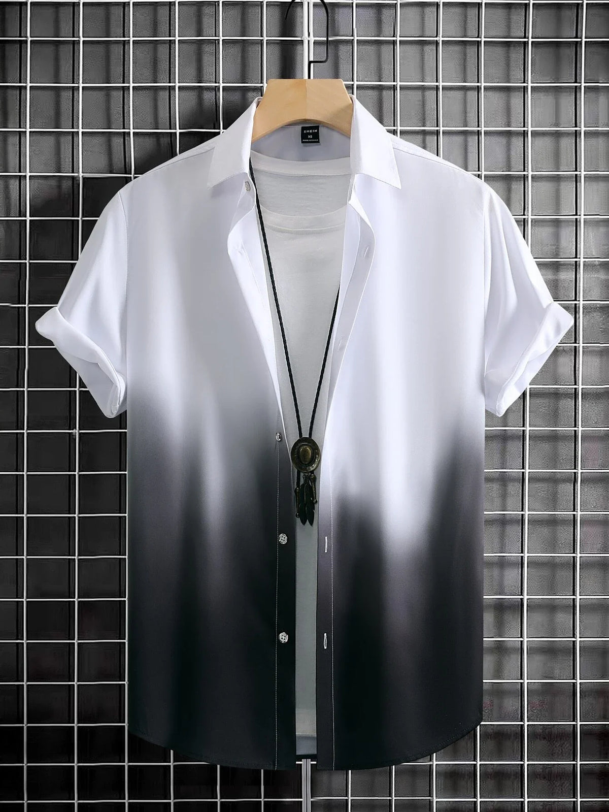 Hawaiian Men's Short Sleeved Shirt with Summer Gradient Design, 3D Graphic Printing, Loose Oversized Lapel Casual Shirt