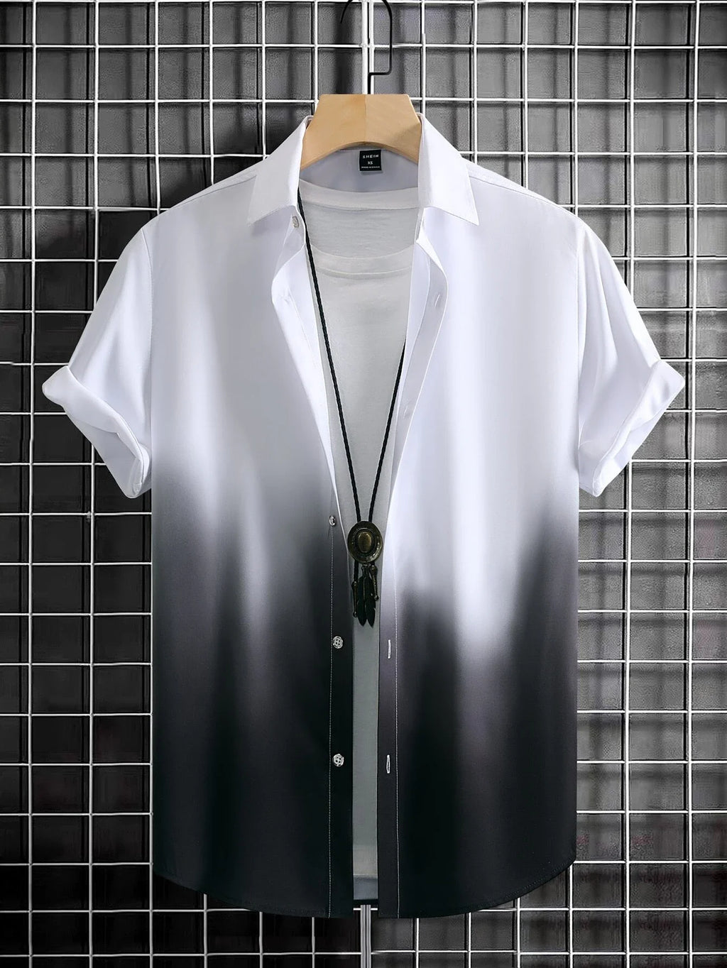 Hawaiian Men's Short Sleeved Shirt with Summer Gradient Design, 3D Graphic Printing, Loose Oversized Lapel Casual Shirt