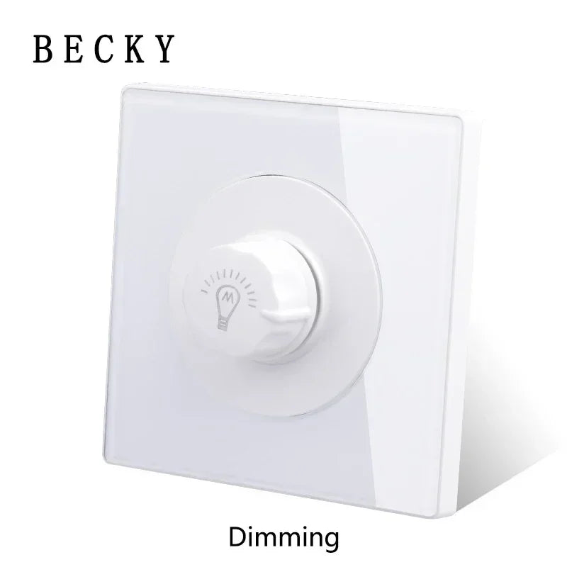 White Tempered Glass Work Driving Arm Wall Light Switch Led Indicator Light EU UK Standard 1/2/3/4gang Bedroom Usb Switch Socket