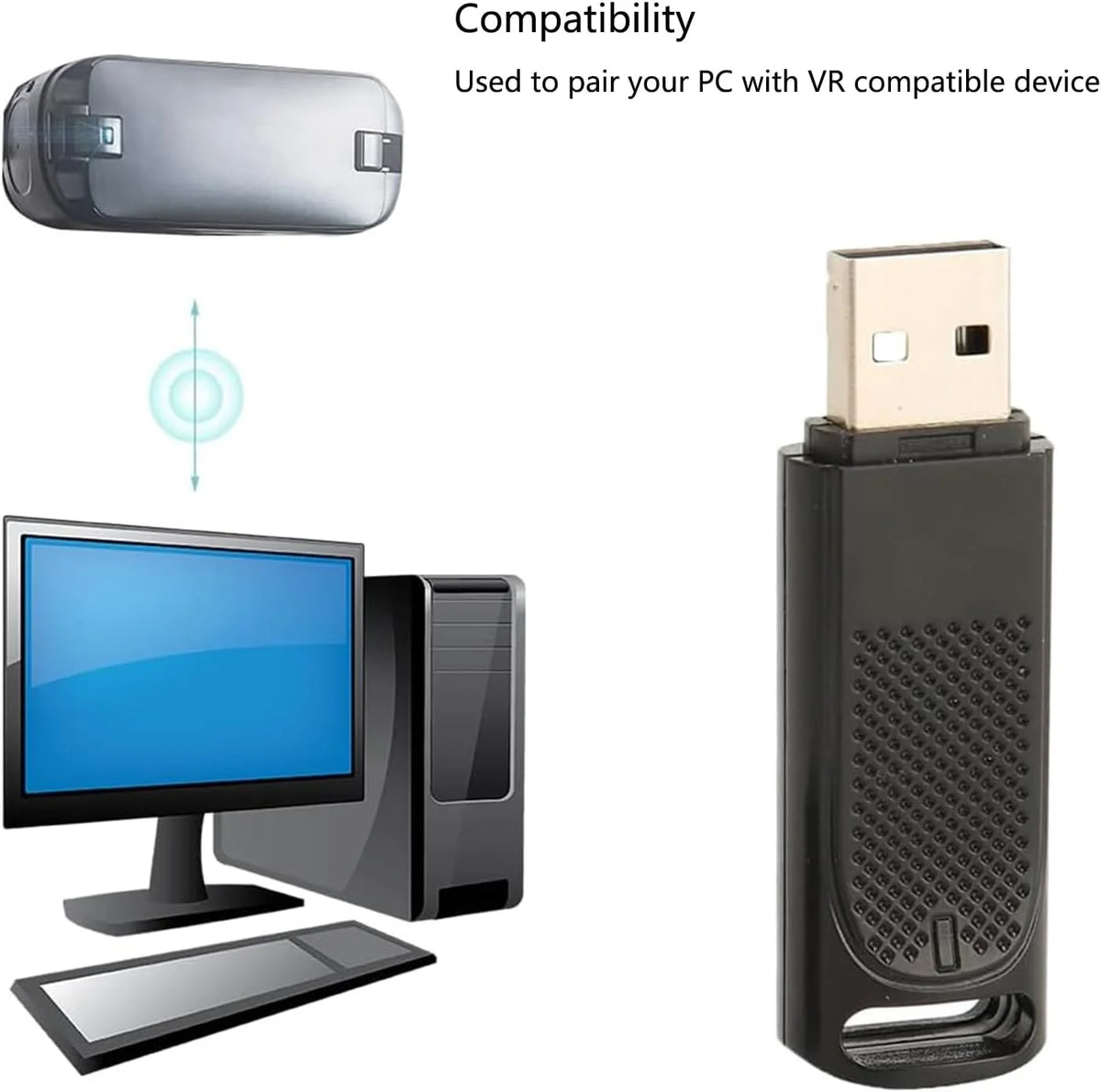 Upgraded SteamVR USB Dongle Receiver for Valve Index Controllers HTC Vive Tracker Activity Receive