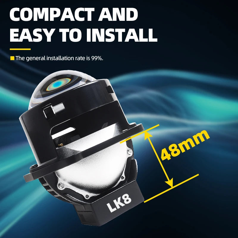 SANVI Car LK8 Bi LED Projector Lens Headlight 12V 120W Hella 3R G5 For H4 H7 9005 9006 LED Light Retrofit Car Accessories