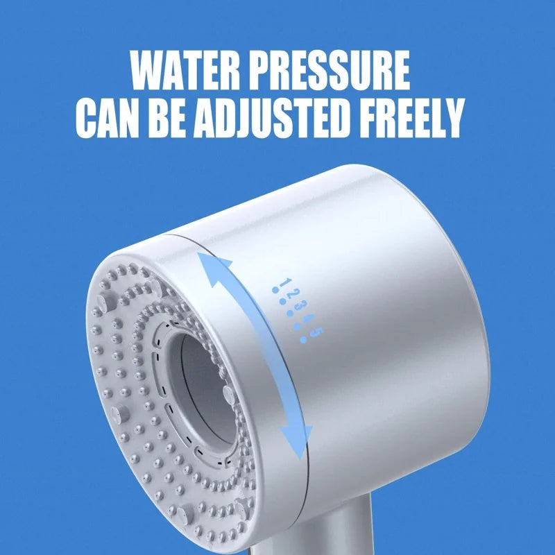 New 5 Speed Adjustment Showerhead High Pressure Shower Head One-Key Stop Handheld Shower Filter Showers for Bathroom Supplies