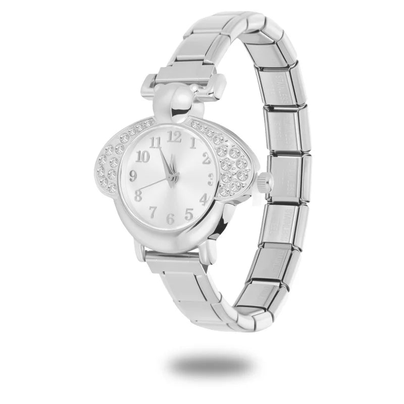 Irregular alloy case Arabic numeral classic dial Stars-shaped diamond-encrusted fashion Stainless Steel Bracelet ladies watch