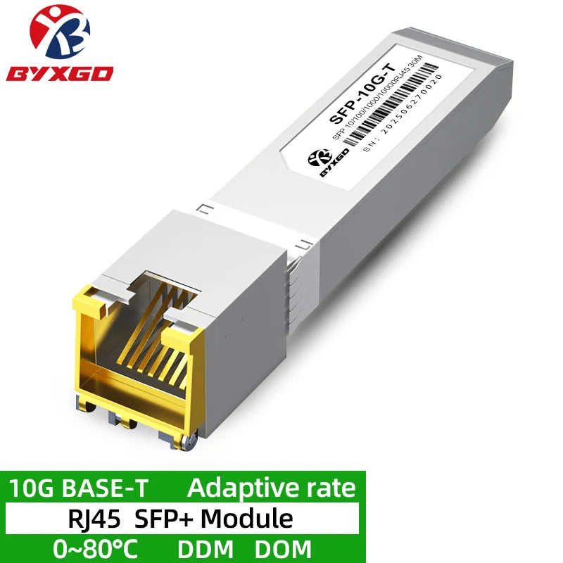 RJ45 SFP Module Adaptive Rate Plug and Play 1G / 10G  BASE-T SFP+ For Cisco/Ubiquiti/Dell, Copper SFP For Switch/Router/Server
