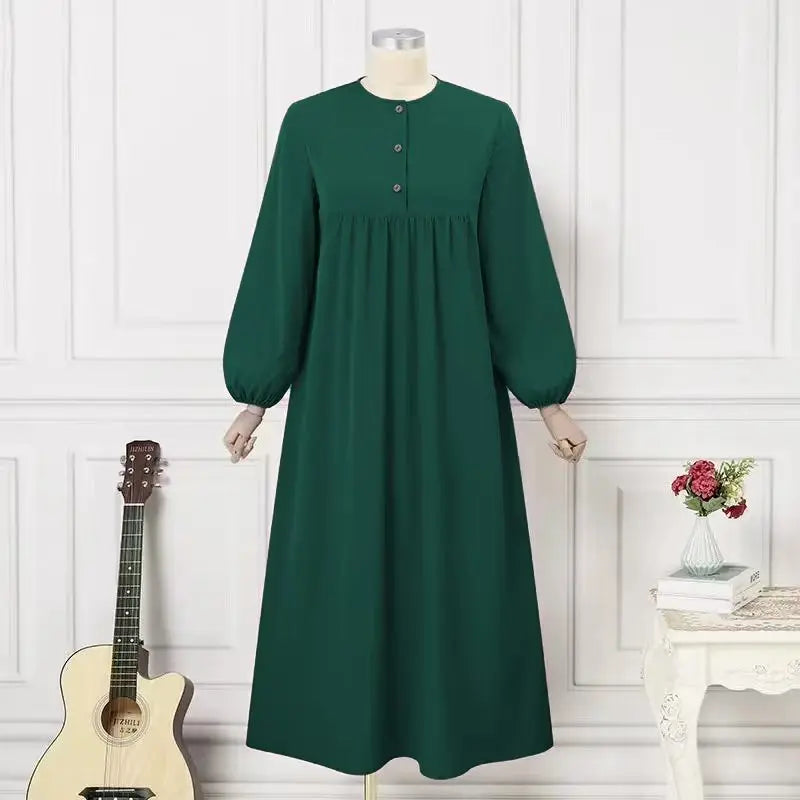 Stylish Casual Robe Bubble Sleeve Dress