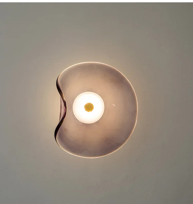 Light Luxury Postmodern Glass Wall Lamps Irregular Round Glass Minimalist Nordic Living Room Corridor Bedroom Bedside Wall Light