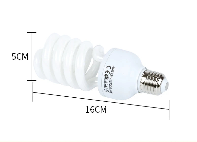 5500K Photography Daylight 4PCS 45W High Bright  Fluorescent Lighting Bulbs E27 Base For Photographic Photo Video Studio