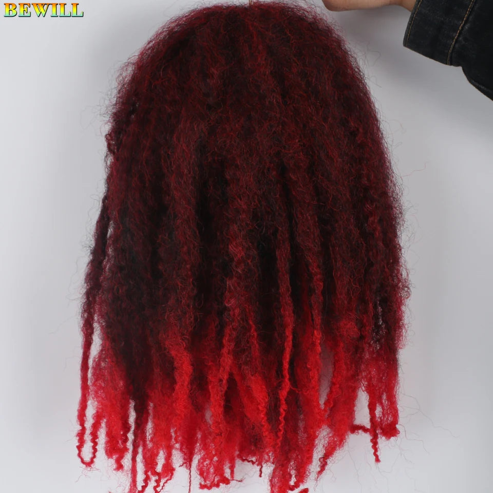 18 Inch 1-6 Packs Marley Twist Crochet Hair Black Brown to Blonde Synthetic Afro Marley Ombre Braiding Hair for Faux Locs Braids