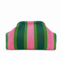 Women'S Striped Knit Clutch Bag Color Block Soft Pouch Handbag Large Capacity Foldable Purse For Party Dinner Daily