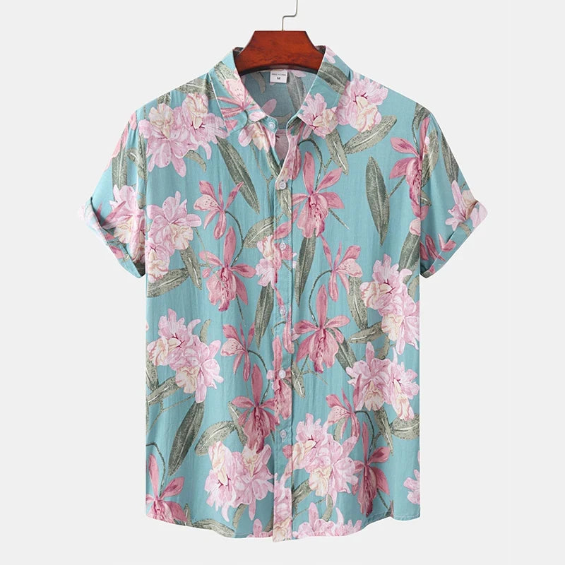 2026 Summer Men's Shirt Print Design Pattern Casual Loose Fashion Breathable Shirt