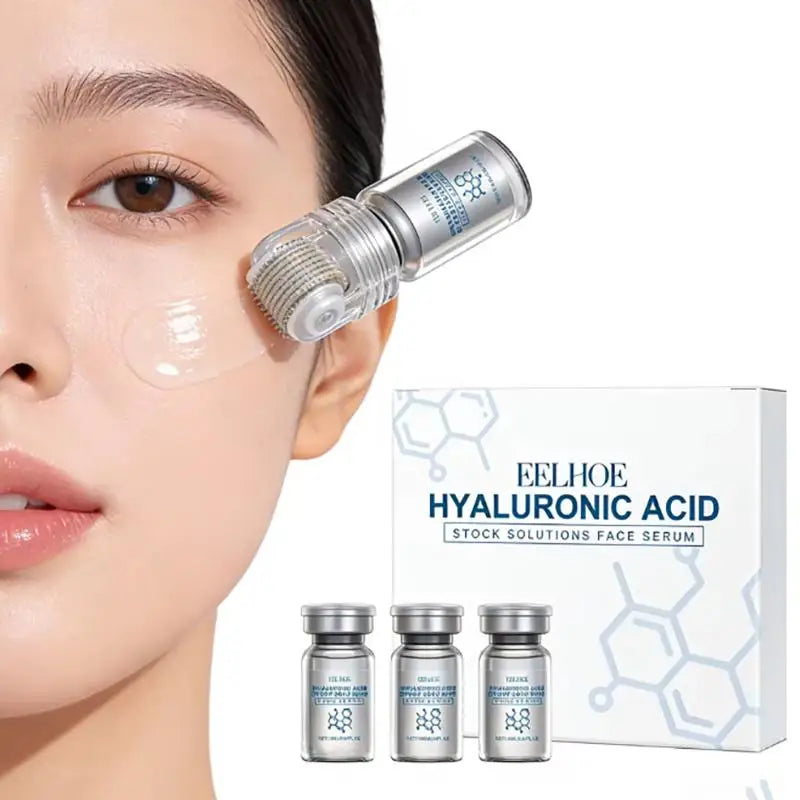 Moisturizing Facial Serum 0.3mm Hyaluronic Acid Face Serum Stock Solutions Microneedle Roller Set Beauty Skin Care