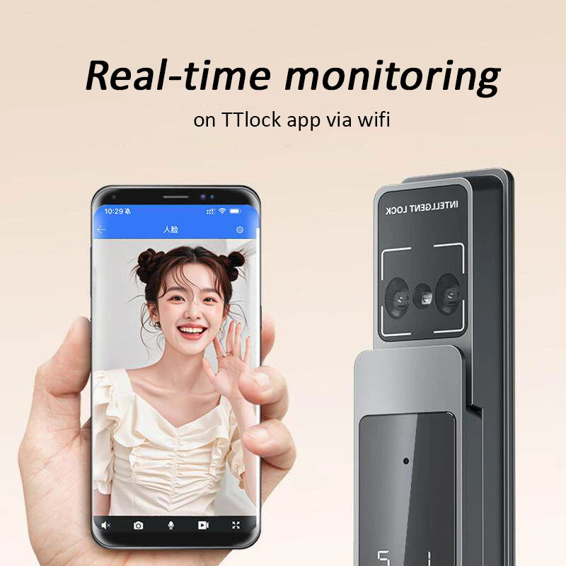 Waterproof 3D Face Recognition smart Door Lock TTlock WiFi Unlock Digital Smart Lock Fingerprint Key Card Nfc Phone Unlock Lock