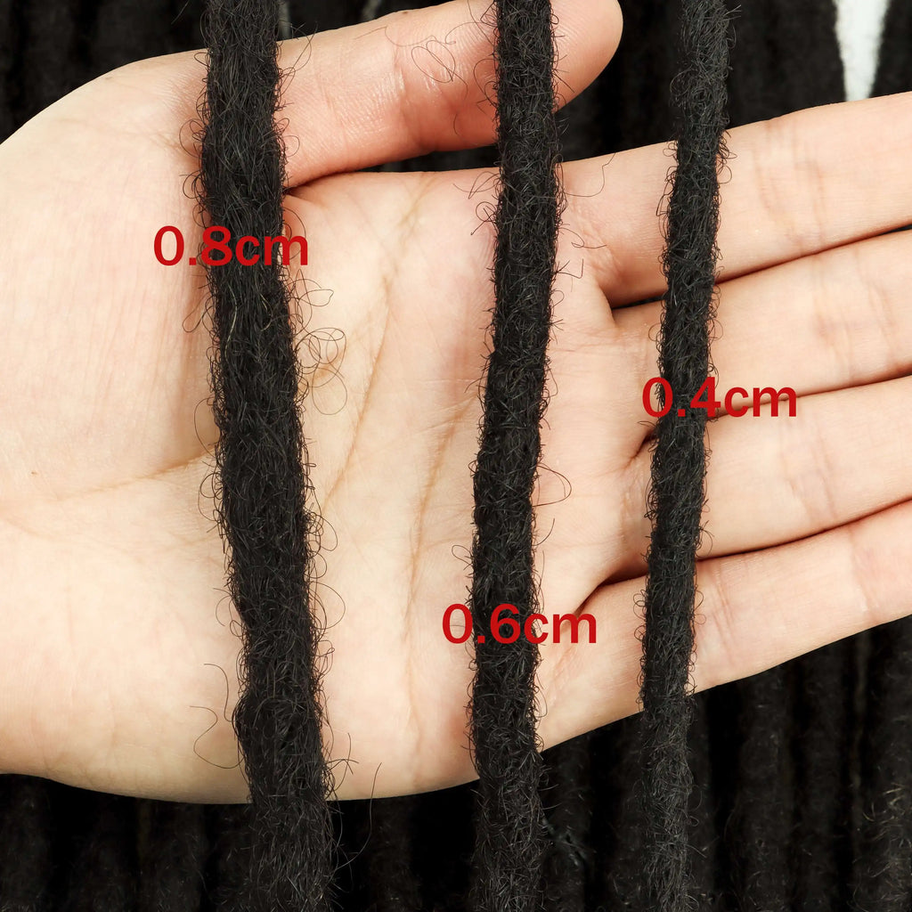 Dreadlocks Brazilian Human Hair Strand Crochet Braid Hair Loc Extension 0.6 0.8 CM Kinky Braiding Bundles Microlocks Wholesale