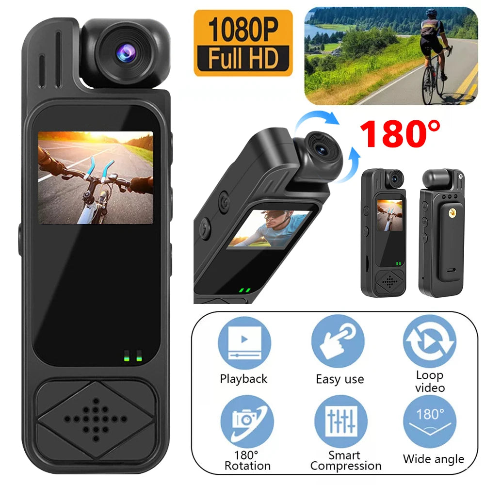 Mini Body Camera 1080P HD Sports Camera Infrared Night Vision Digital Video Recorder 1.3 Inch Bodycam Police Small Camcorder