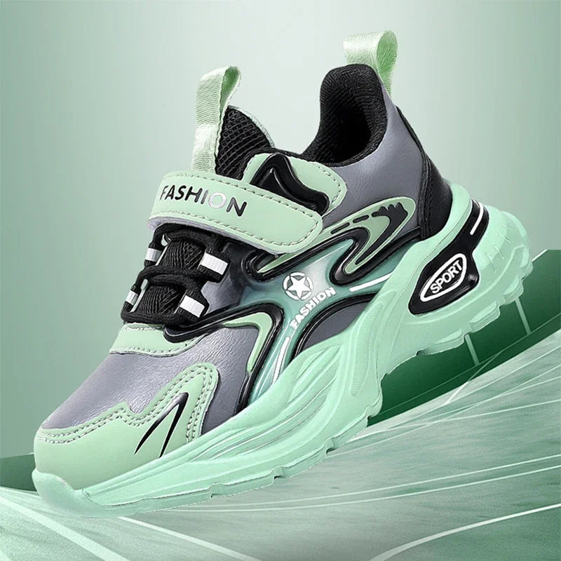 2026 Four Season Universal Children's Shoes Synthetic Leather Runshoes Boys Ordinary Thick Shoe Lightweight Shock Absorption Sne