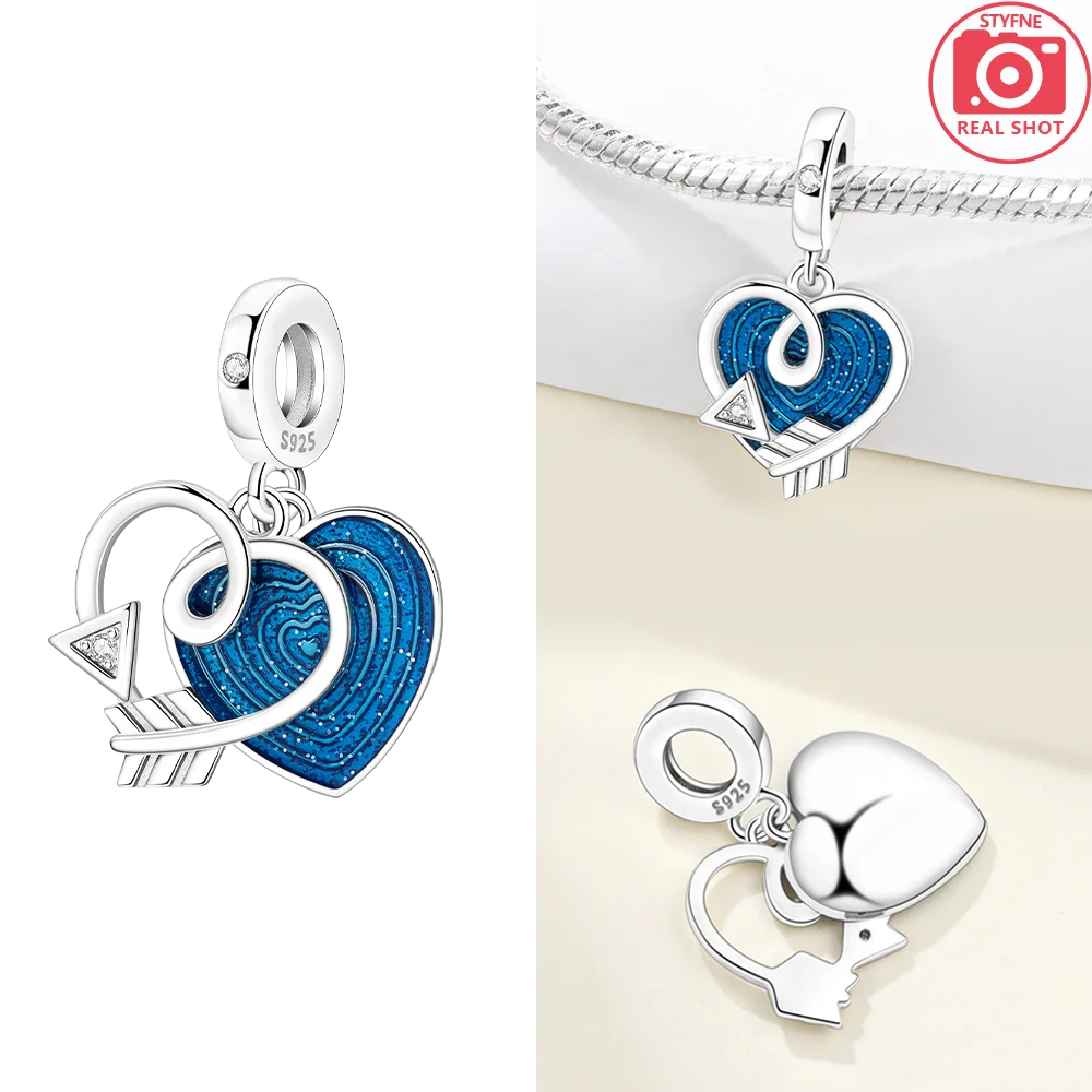 925 Sterling Silver Pink Zircon Love Beads Charms Fit Bracelet Women Jewelry Diy Anniversary Gift Delicate Accessories Bag Charm