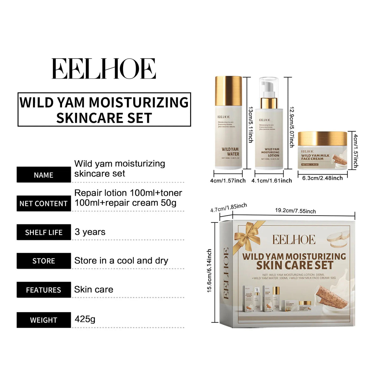 Wild Yam Moisturizing Face Cream Skin Brightening Firming Lotion Dark Spots Remover Skin Repair Moisturizer Skin Care Products