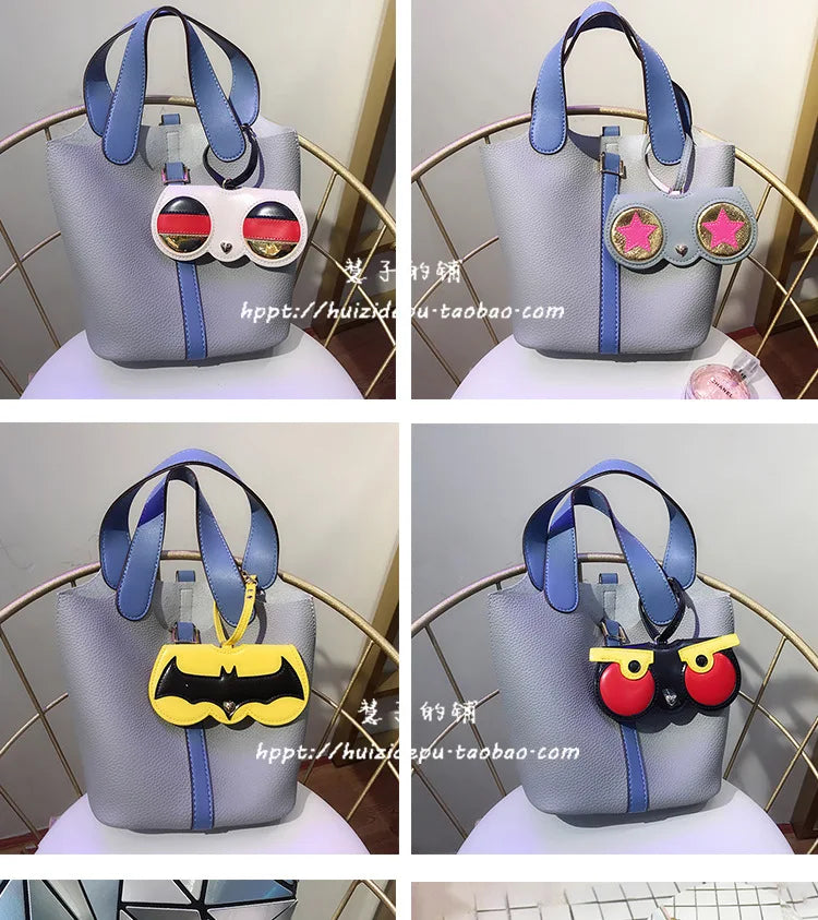 ins cartoon cute glasses case portable men and women sunglasses myopia glasses organizer bag protective sleeve glasses bag charm