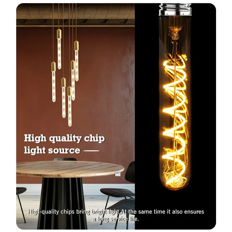 2-10pcs Retro LED Spiral Filament Light Bulb E14 E27 4W 220V Warm Yellow C35 A60 ST64 T185 T225 G80 G95 G125 Vintage Edison Lamp