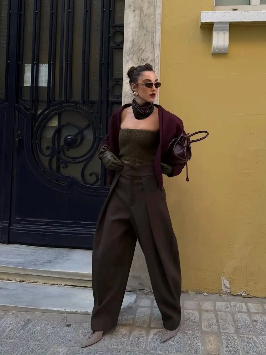 Casual Solid Pleated Loose Long Pants Women Fashion High Waist Straight Wide Leg Trousers 2026 Lady Spring Autumn Commute Wear