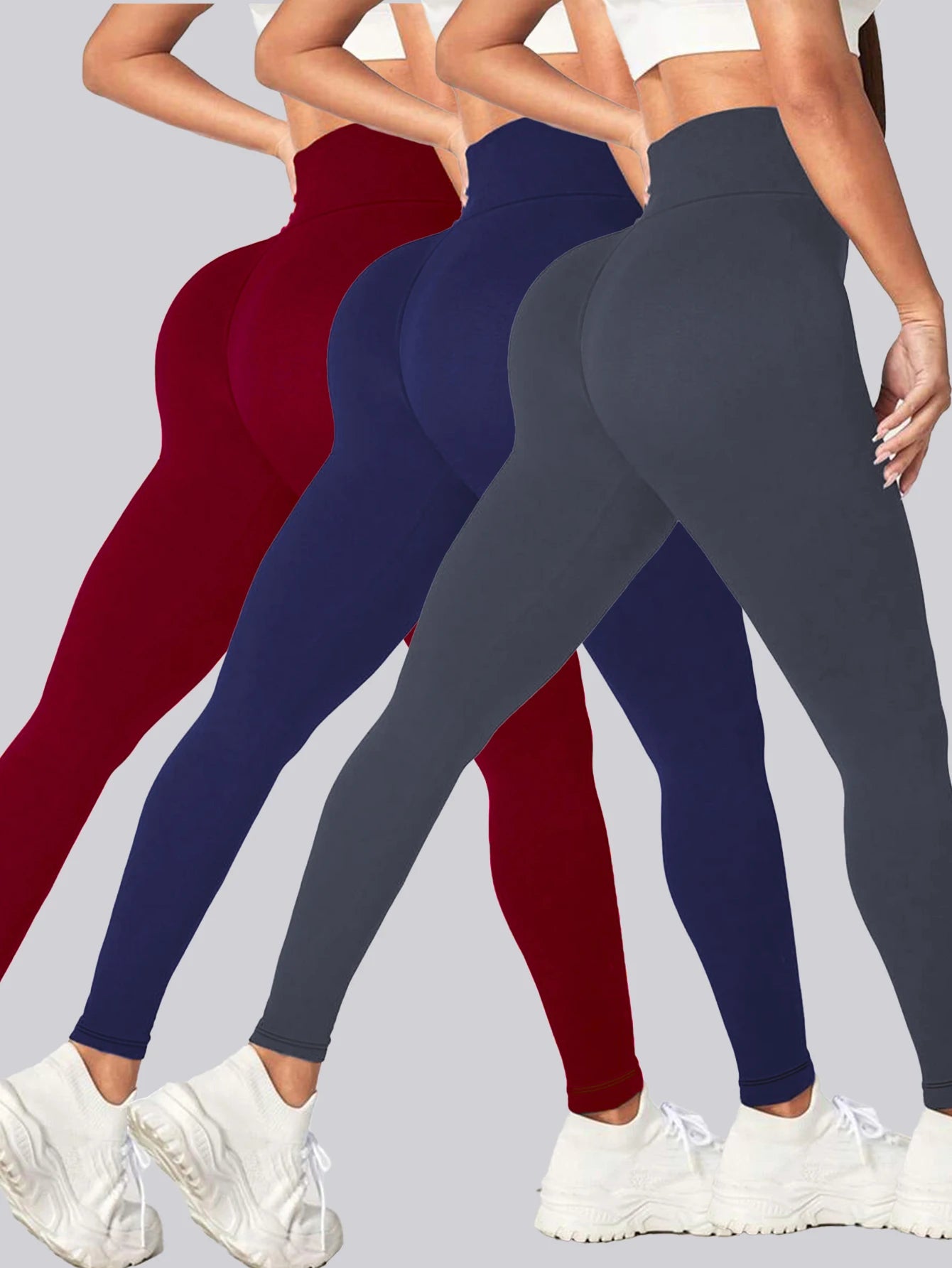 Women's High waisted yoga Leggings solid color slim fit Hip Lifting stretch leggings quick drying breathable fitness sport pants