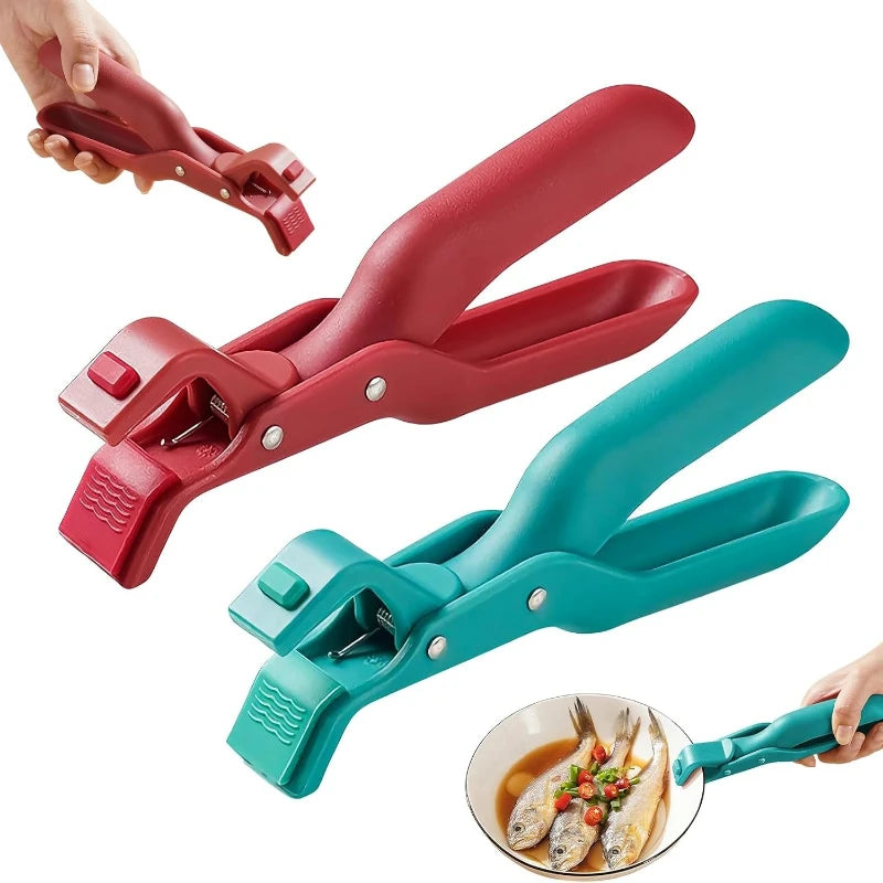 Non-Slip Stainless Steel Bowl Clip Anti-Hot Plate Gripper Portable Dish Lifter Holder for Hot Pot Pan Kitchen Gadgets Cooking To