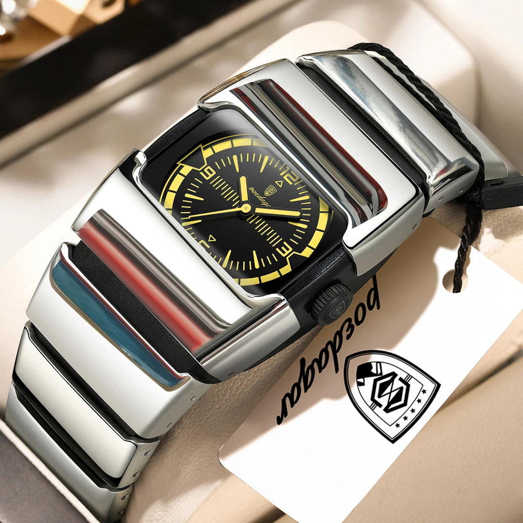 POEDAGAR Original Casual Man Wristwatch Waterproof Luminous Stainless Steel Watch For Men Sports Quartz Men's Watches Male Clock