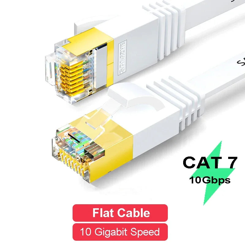 Samzhe Cat7 Heavy Duty High Speed 10Gbps Internet Network Cable Professional LAN Cable Shielded for Gaming Streaming Home Office