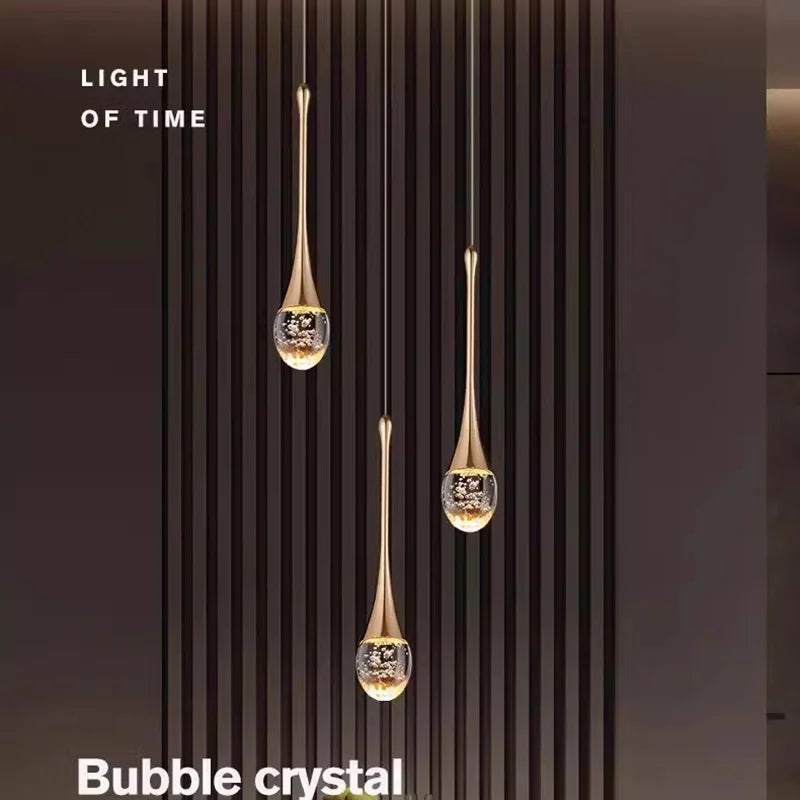 LED Pendant Lights Indoor Lighting Hanging Lamp Water Drop Bubble Crystall Bedroom Dining Room Decoration Pendente iluminação