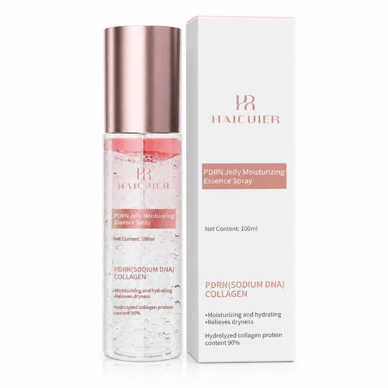 PDRN Vitamin C Jelly Essence Spray 100ml, Niacinamide Collagen Glow Soften Relieve Dryness Pre-makeup Spray Daily Skincare Set