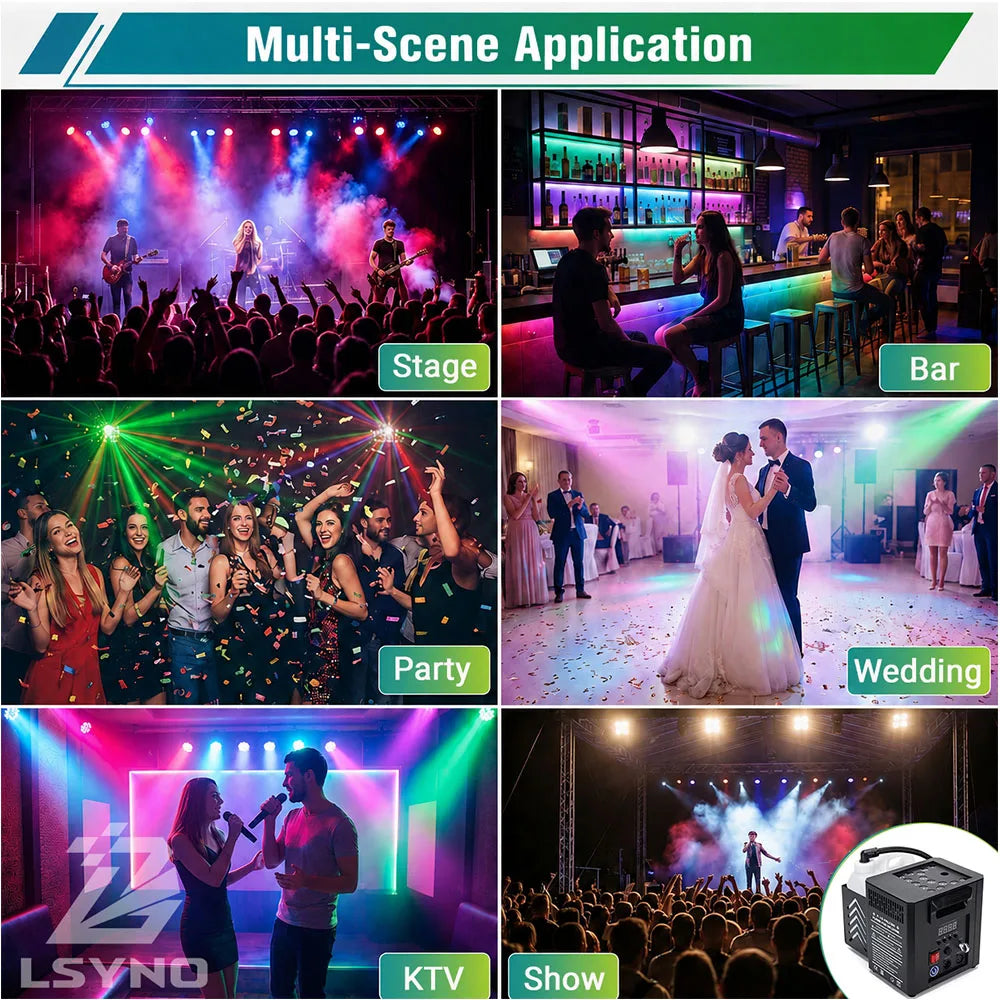 2000W Smoke Machine Remote Control Stage Effect 15LED Fog Machine RGB DJ Equipment For Wedding Party Disco Club