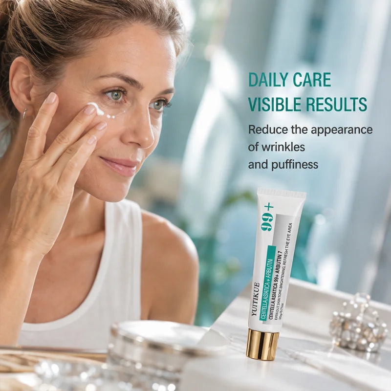 YUITIKUE 99+ Centella Eye Cream Fast Absorb Moisturizing Remove Dark Circles Puffiness Anti-Aging Eye Lotion