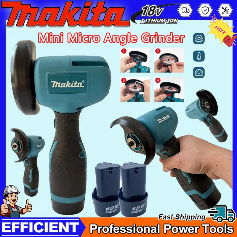 Makita Mini Angle Grinder with Battery Cutting 12V Miniature Rechargeable Blade Polishing Grinder for Cutting Diamond Cordless