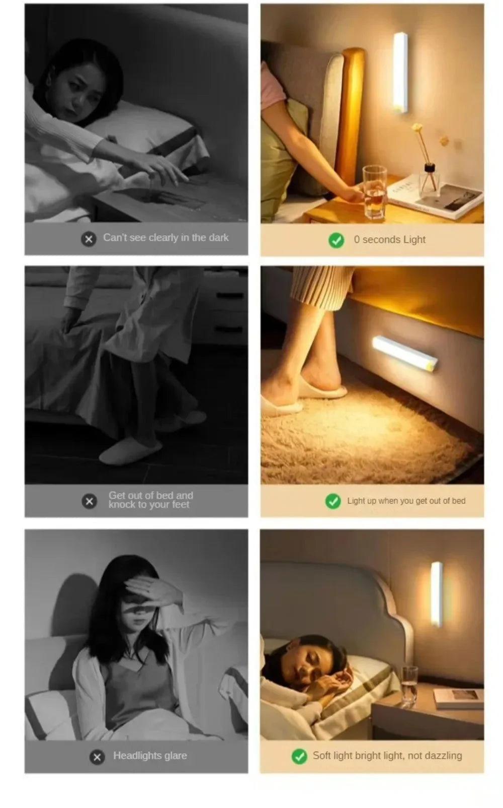 Kitchen Usb Rechargeable Led Lamp LED Night Light With Motion Sensor Cupboard for Cabinets Home and Decoration Lights Wardrobe