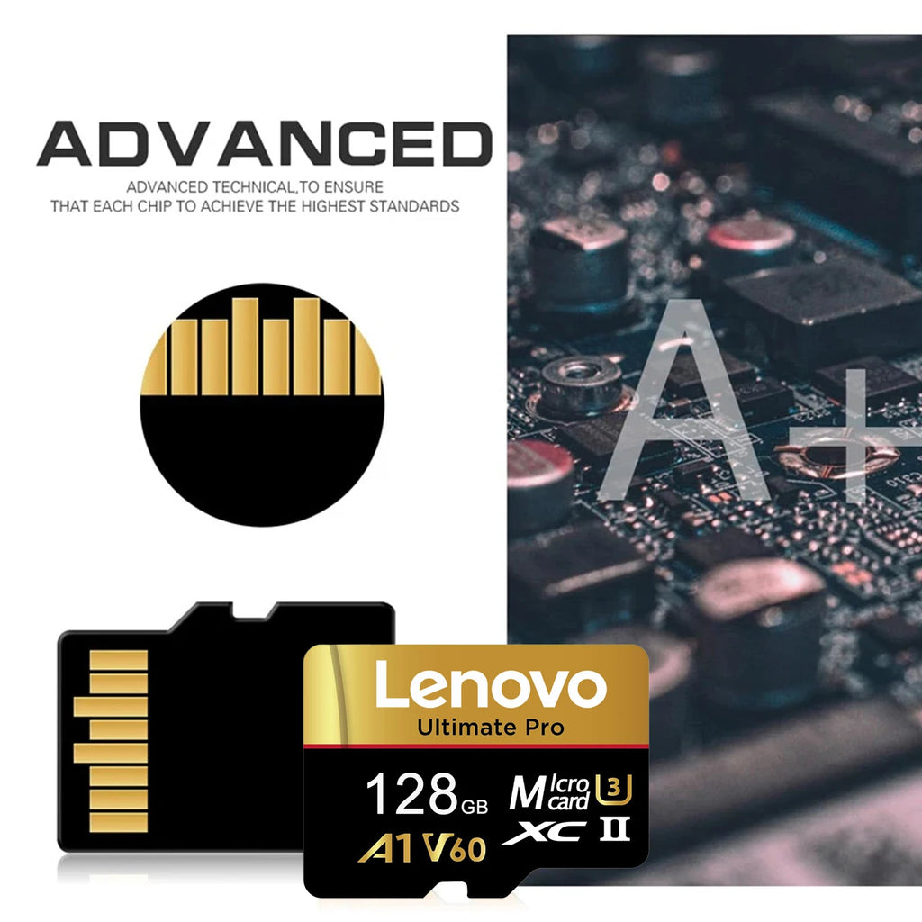 Lenovo Original Class 10 UHS-II Micro SD Card 1TB High Speed A1 V60 Stable Performance TF Flash Cards for Phone Camera Drone