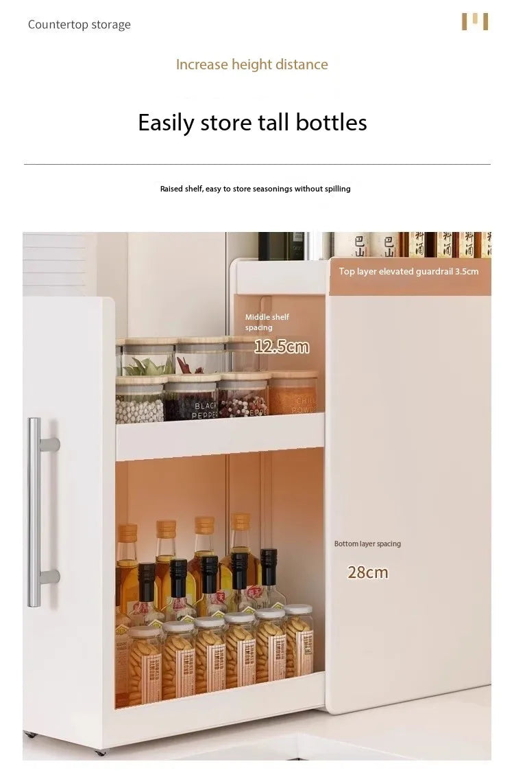 New Pull-out Multifunctional Multi-layer Storage Shelf for Seasoning Products Kitchen Narrow Table Supplies Storage Rack