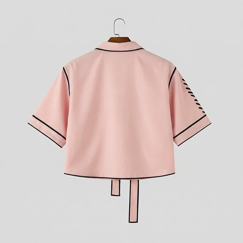 INCERUN Men's Shirt Printing Lapel Short Sleeve Flower Casual Men Clothes Streetwear Summer 2026 Fashion Crop Tops For Man S-5XL