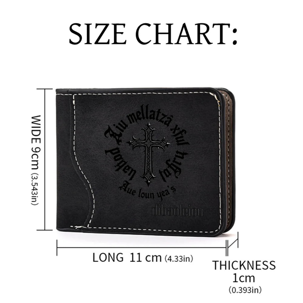 Men's Fashionable Minimalist Short Wallet Personalized PU Leather Design Compact Card Holder for Men