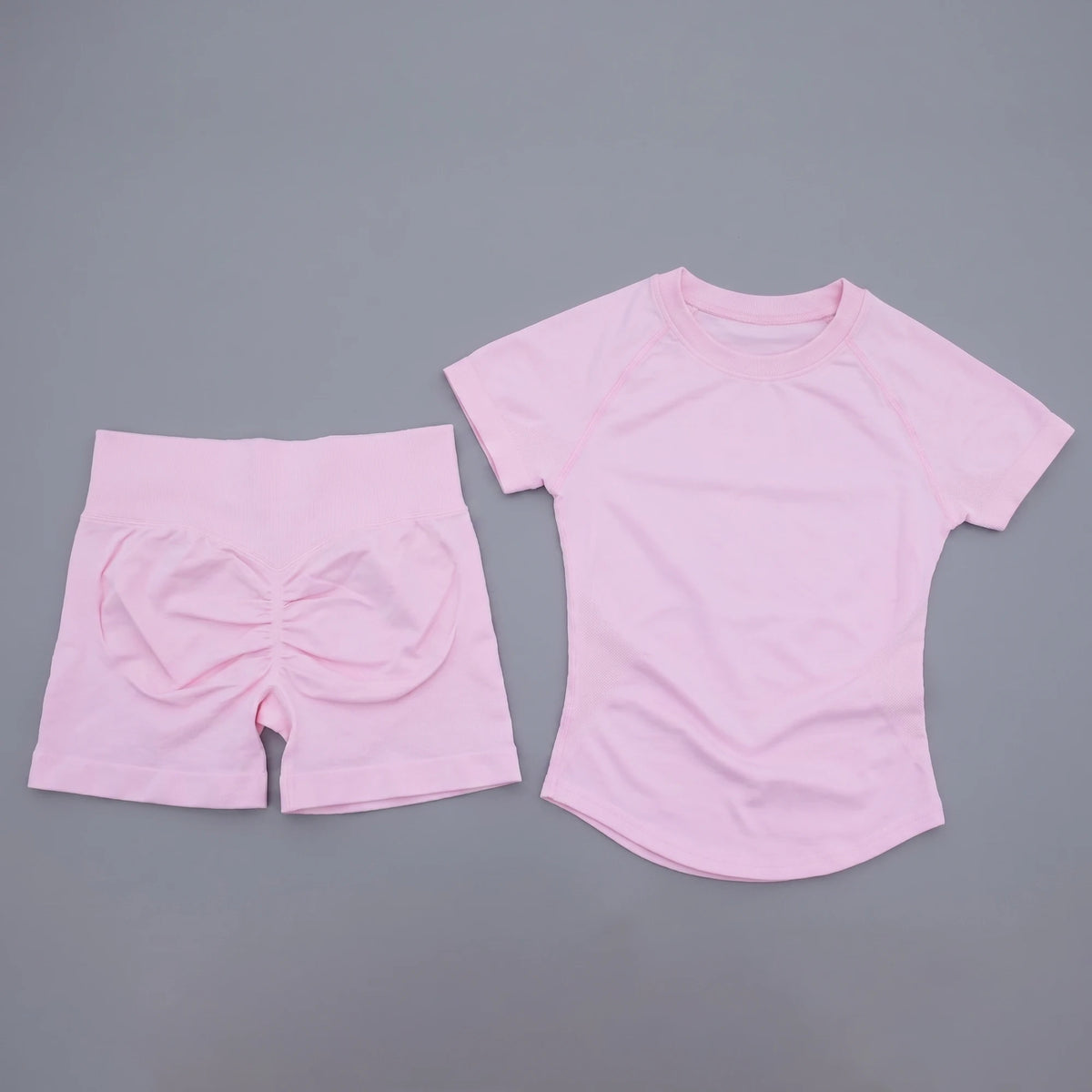 SWEAT UNDFYNE 2 Pieces Sports Sets Short Sleeve Seamless Yoga Top Fitness Set Women Workout Running Sports Shorts Gym Suit