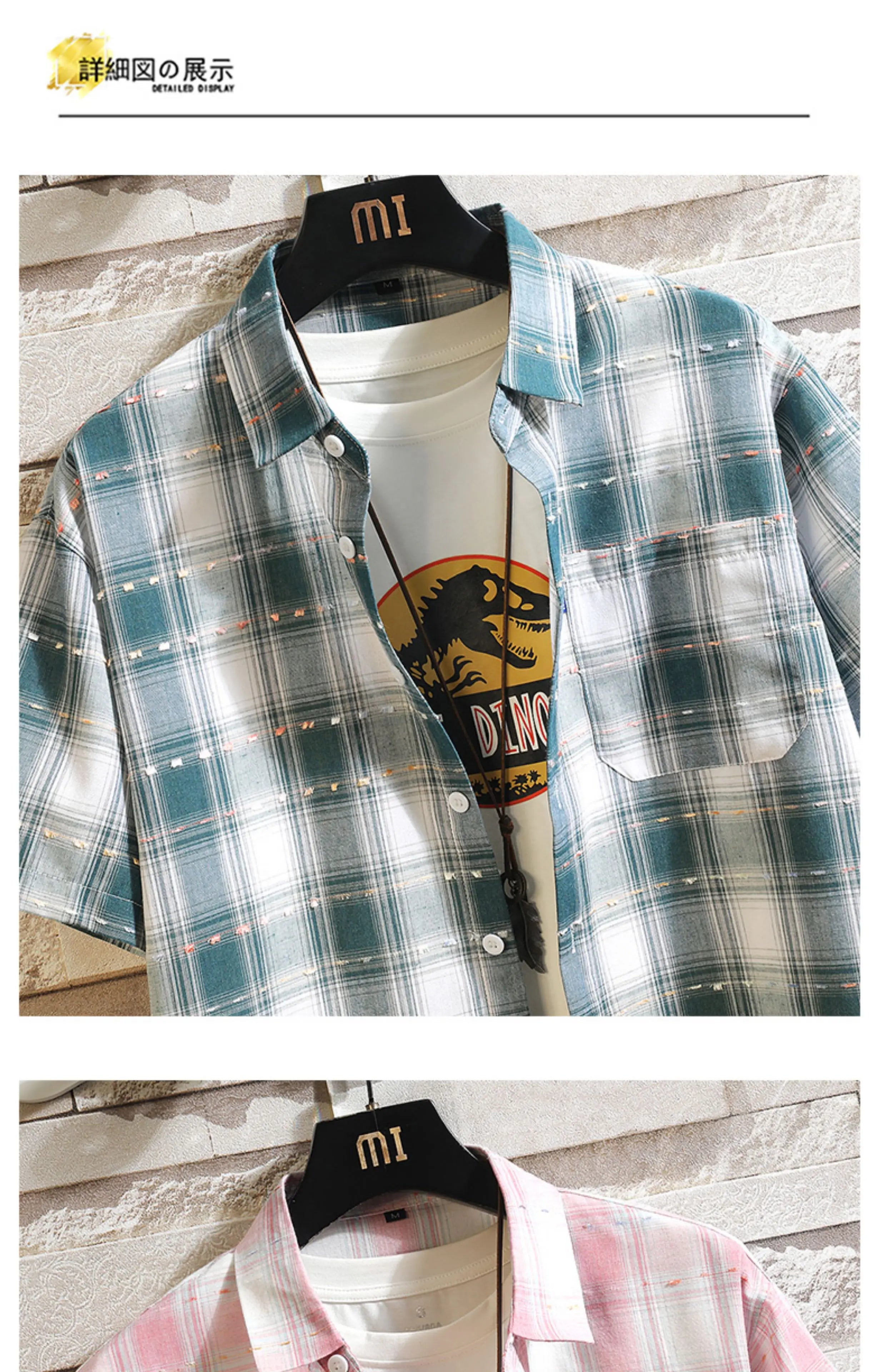 New Men's Shirts Casual Loose Designer Plaid Short Sleeve Shirts Mens Clothing Trend Social Mens Office Shirt Daily Work 5XL