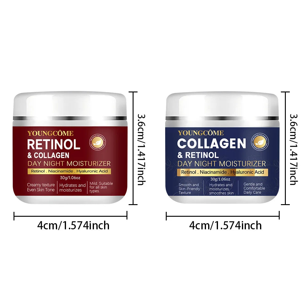Collagen, Retinol & Hyaluronic Acid Cream - Anti-Aging Face Moisturizer for Face, Firming Skin Care Neck, Daily Moisturizer Face